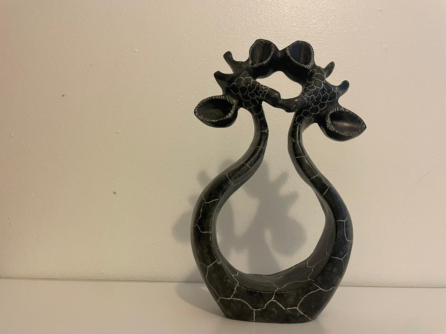 Intertwined Giraffes – Hand-Carved Soapstone Wildlife Sculpture 20cm