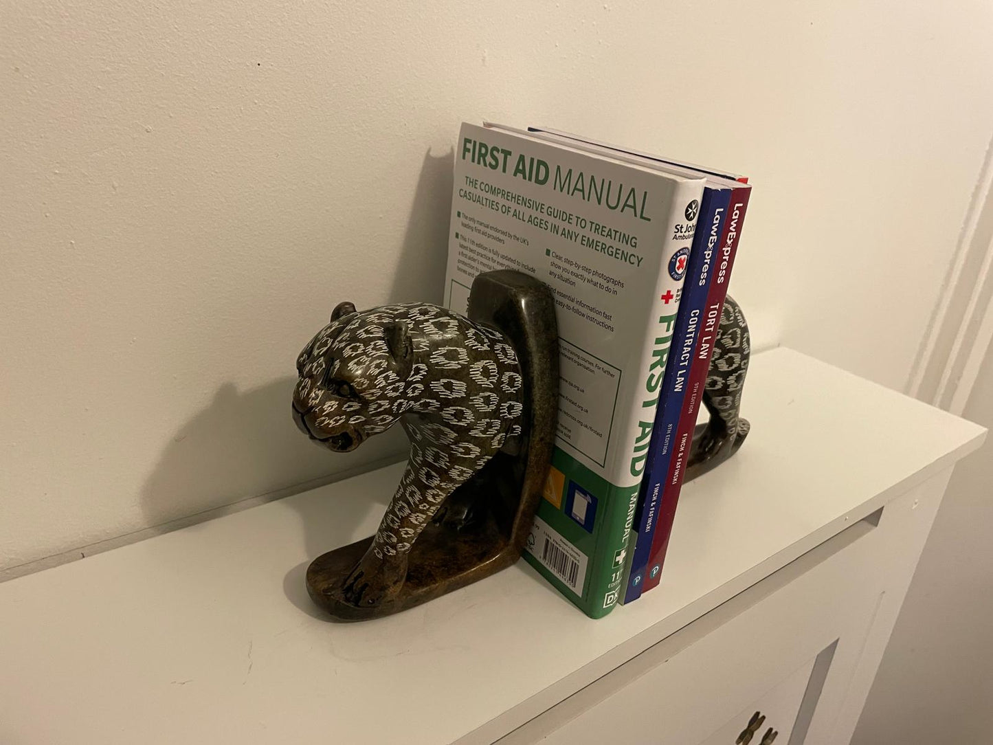 Leopard Split Sculpture Bookends 25cm