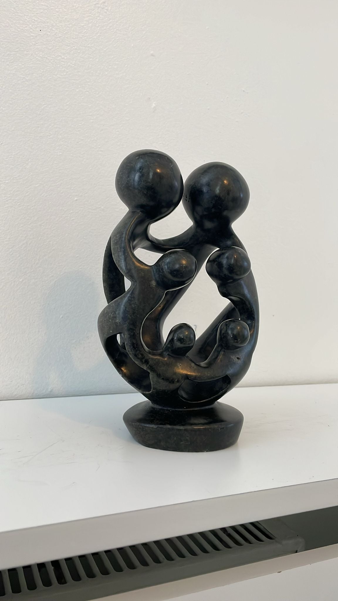Family of Six Sculpture – Hand‑Carved Soapstone 20cm