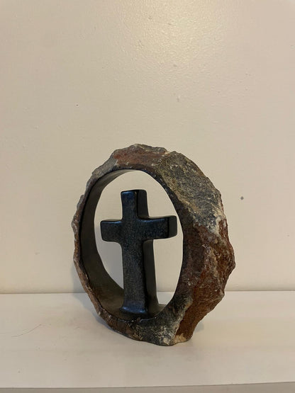 Cross in Natural Stone 15cm