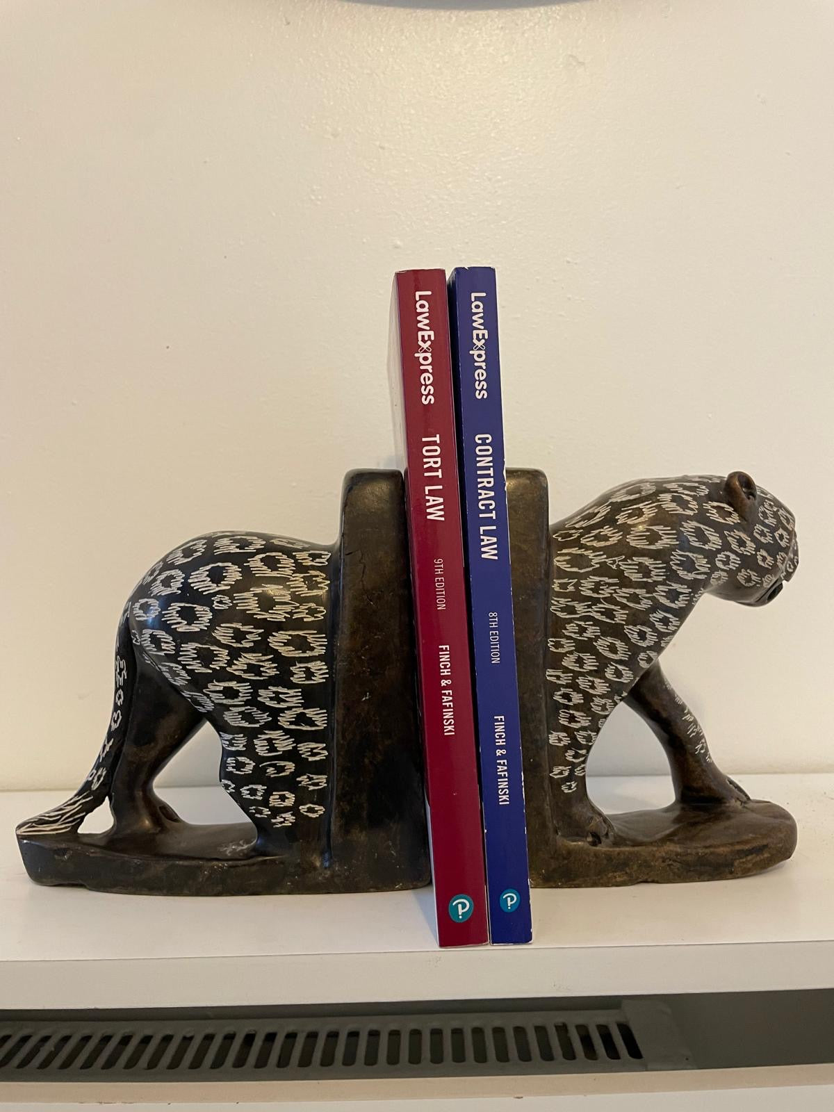 Leopard Split Sculpture Bookends 25cm
