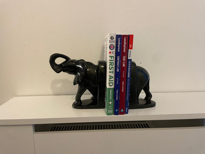 Soapstone Elephant Bookends 25cm