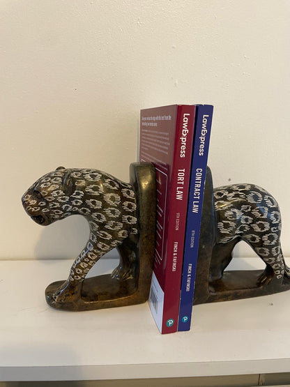 Leopard Split Sculpture Bookends 25cm