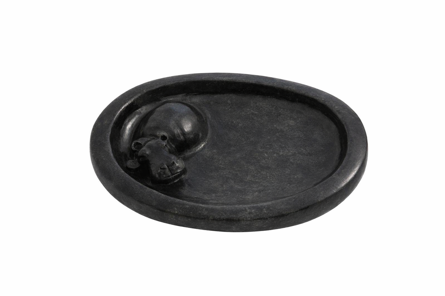 Smooth Soap Dish with Resting Hippo - 15cm
