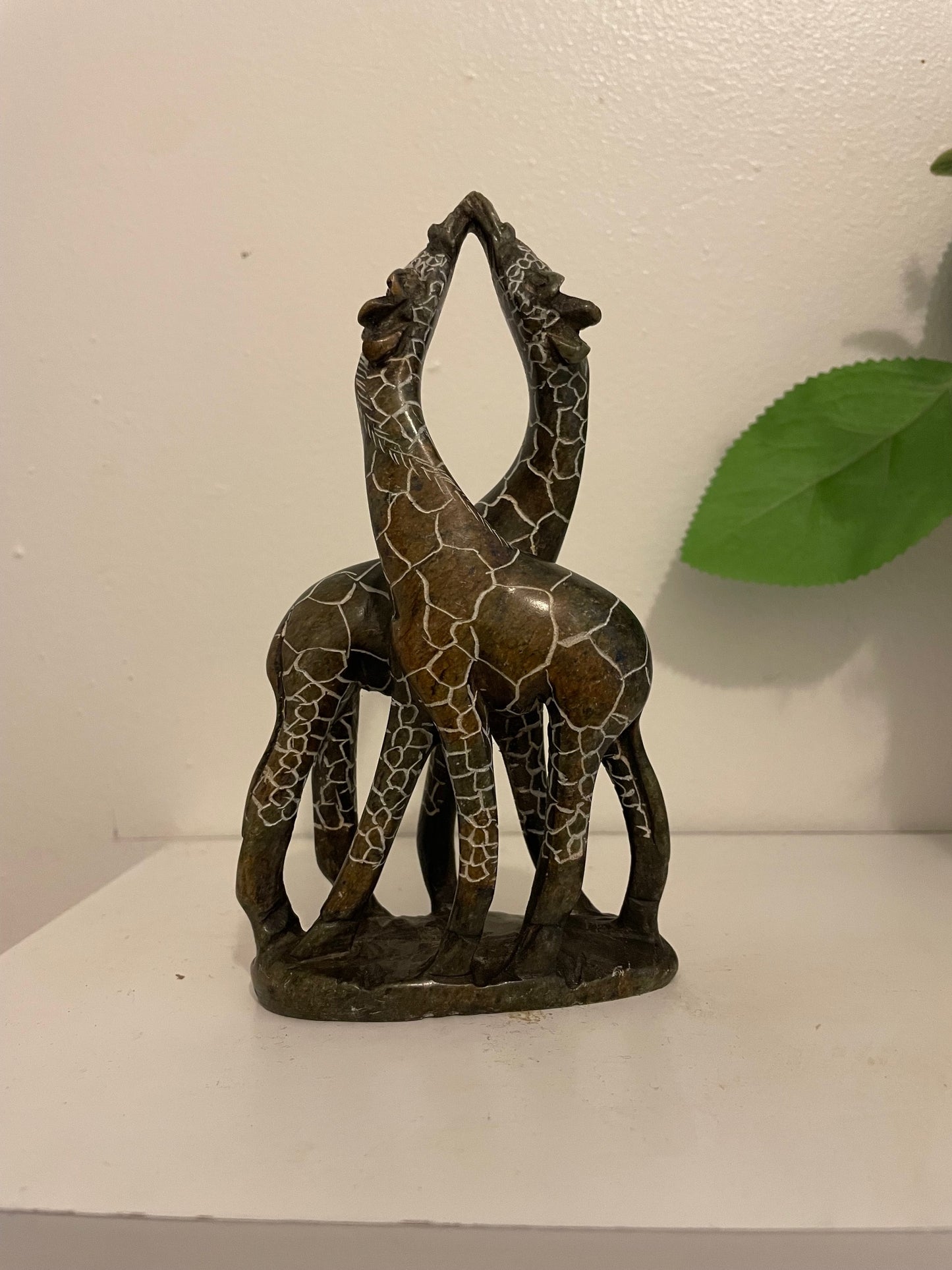 Kissing Giraffes – Hand-Carved Soapstone Sculpture 20cm