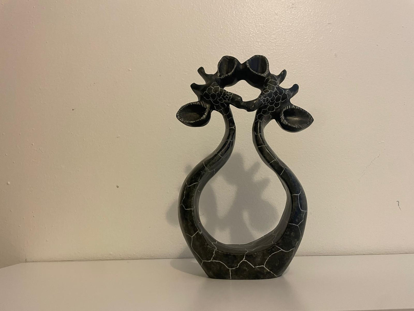 Intertwined Giraffes – Hand-Carved Soapstone Wildlife Sculpture 20cm