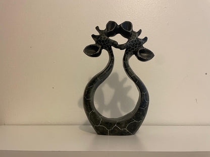 Intertwined Giraffes – Hand-Carved Soapstone Wildlife Sculpture 20cm