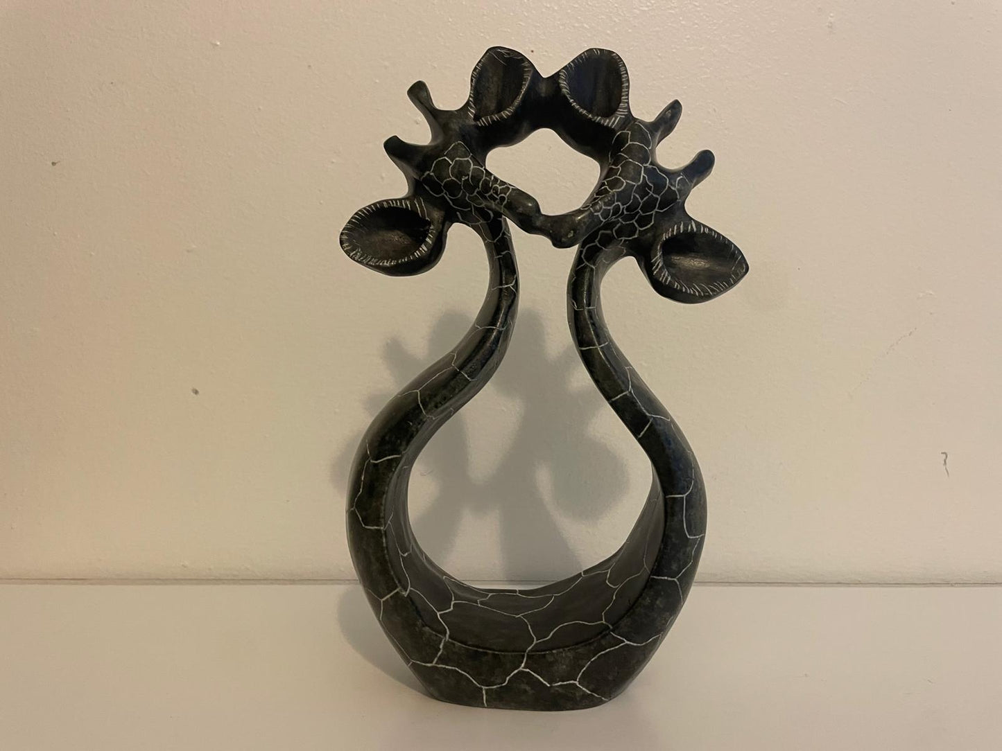 Intertwined Giraffes – Hand-Carved Soapstone Wildlife Sculpture 20cm