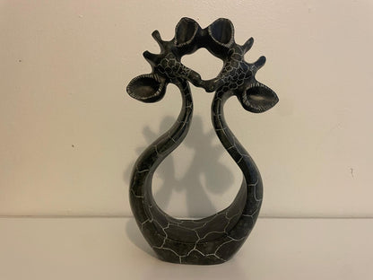 Intertwined Giraffes – Hand-Carved Soapstone Wildlife Sculpture 20cm