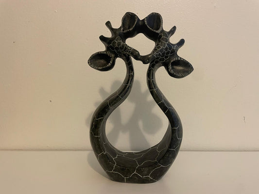 Intertwined Giraffes – Hand-Carved Soapstone Wildlife Sculpture 20cm