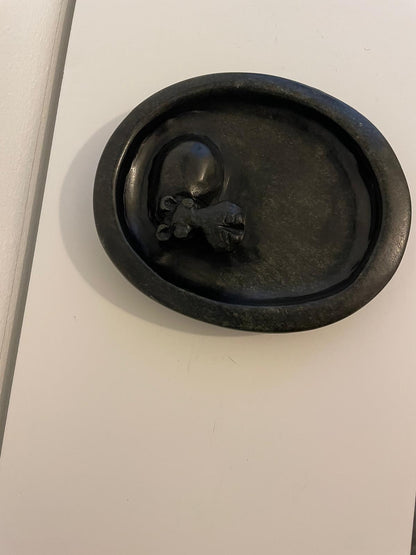 Smooth Soap Dish with Resting Hippo - 15cm