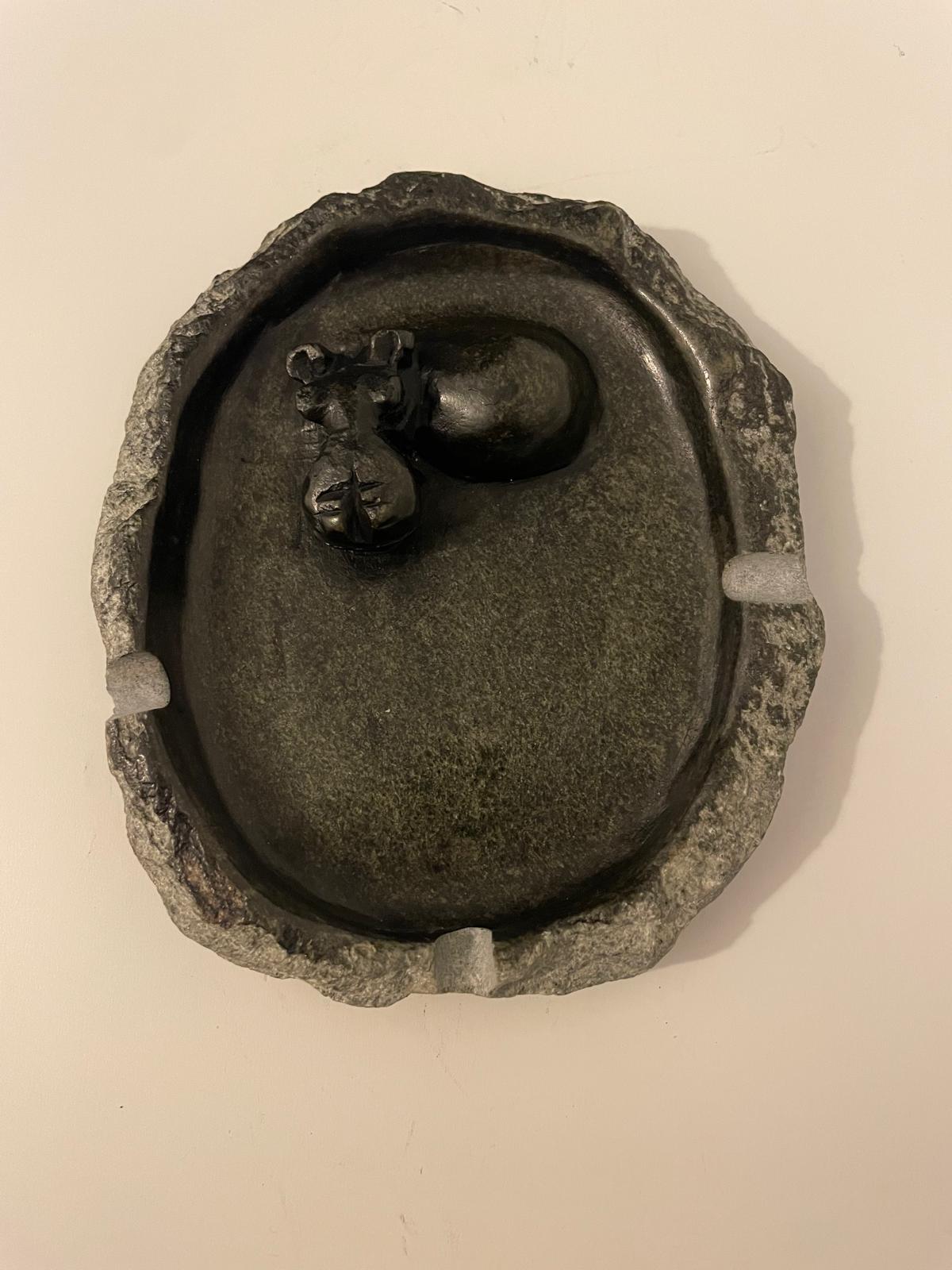 Hippo Ash Tray - Natural Stone Finish 15cm