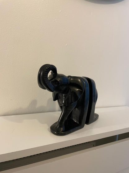 Soapstone Elephant Bookends 25cm