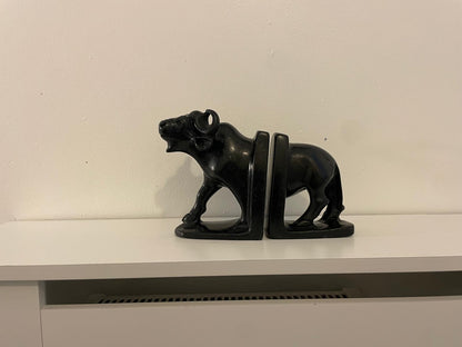 Hand‑Crafted Buffalo Bookends 25cm