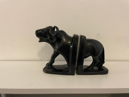 Hand‑Crafted Buffalo Bookends 25cm