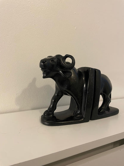 Hand‑Crafted Buffalo Bookends 25cm