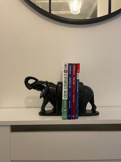 Soapstone Elephant Bookends 25cm