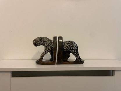 Leopard Split Sculpture Bookends 25cm