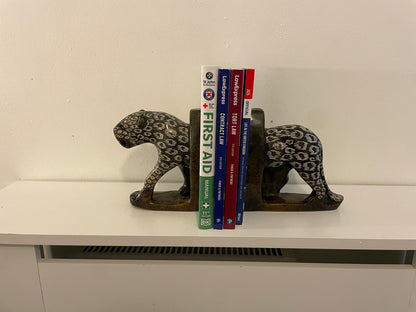 Leopard Split Sculpture Bookends 25cm