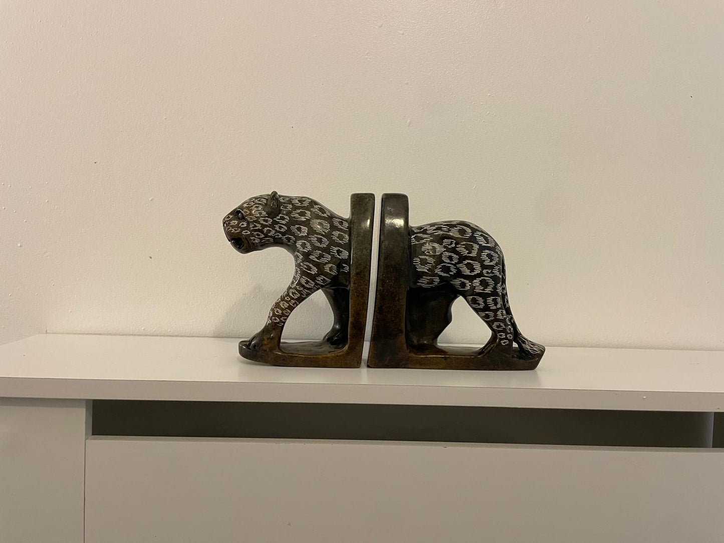Leopard Split Sculpture Bookends 25cm