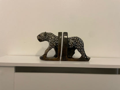 Leopard Split Sculpture Bookends 25cm
