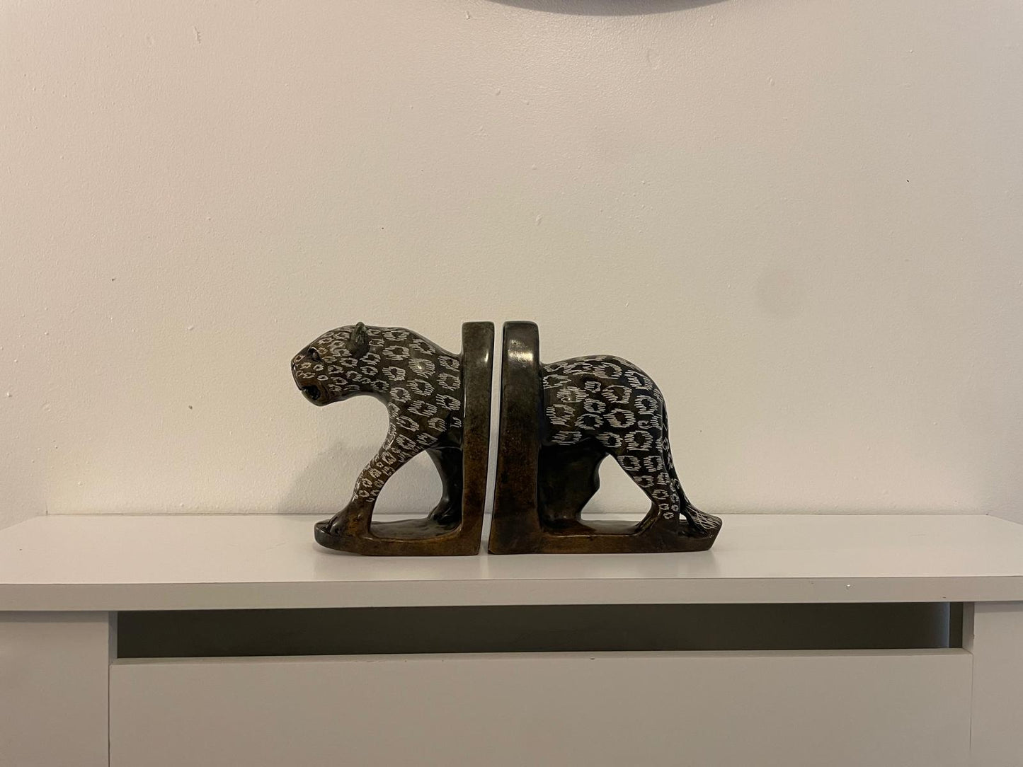 Leopard Split Sculpture Bookends 25cm