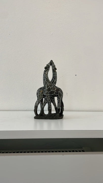 Kissing Giraffes – Hand-Carved Soapstone Sculpture 15cm