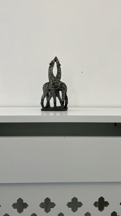 Kissing Giraffes – Hand-Carved Soapstone Sculpture 15cm