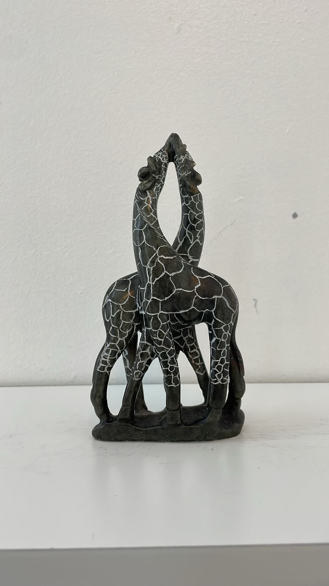 Kissing Giraffes – Hand-Carved Soapstone Sculpture 15cm