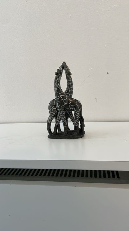 Kissing Giraffes – Hand-Carved Soapstone Sculpture 15cm