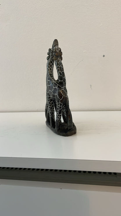 Kissing Giraffes – Hand-Carved Soapstone Sculpture 15cm