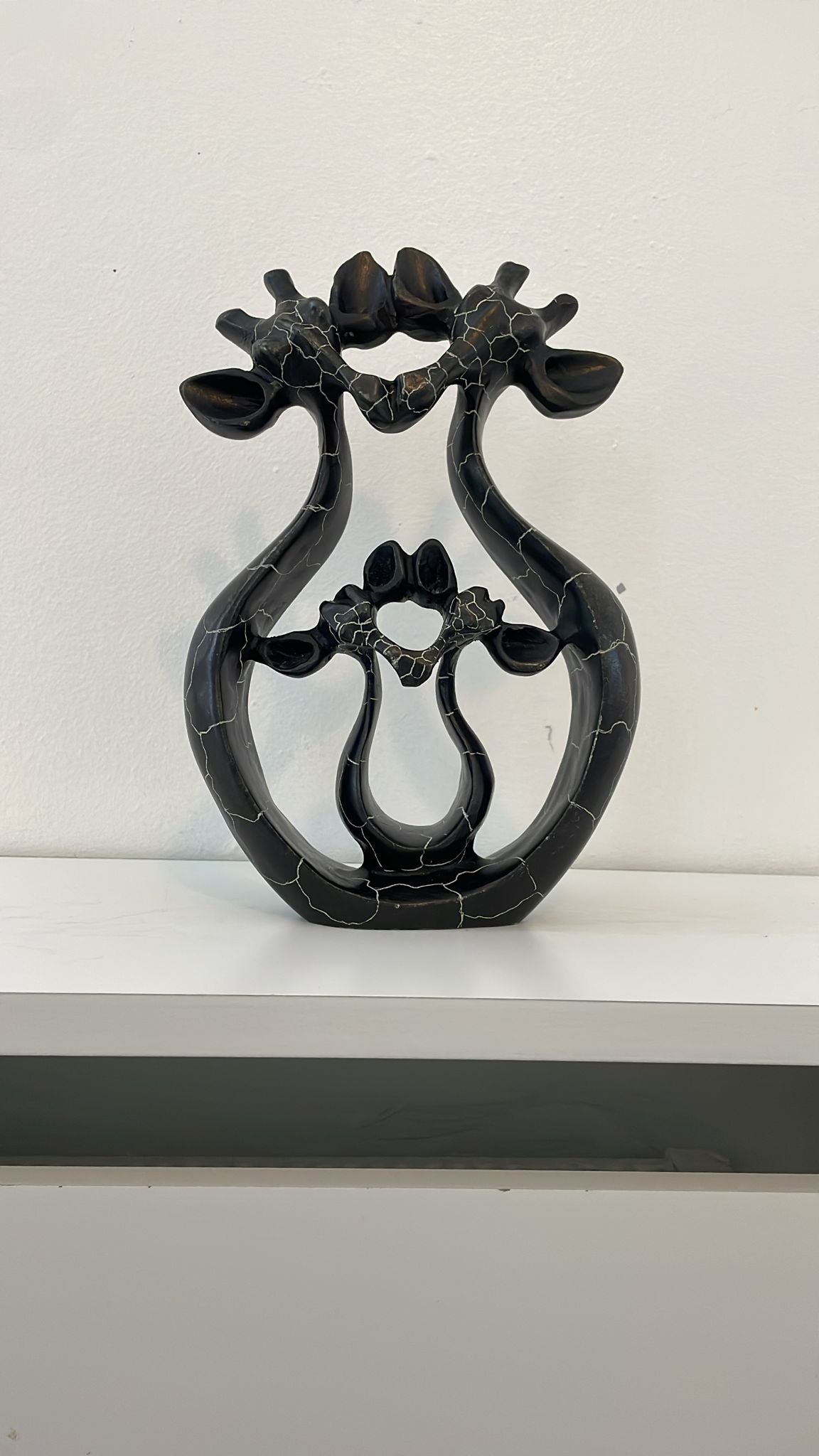 Giraffe Family Sculpture – Four Heads (Soapstone) 20cm