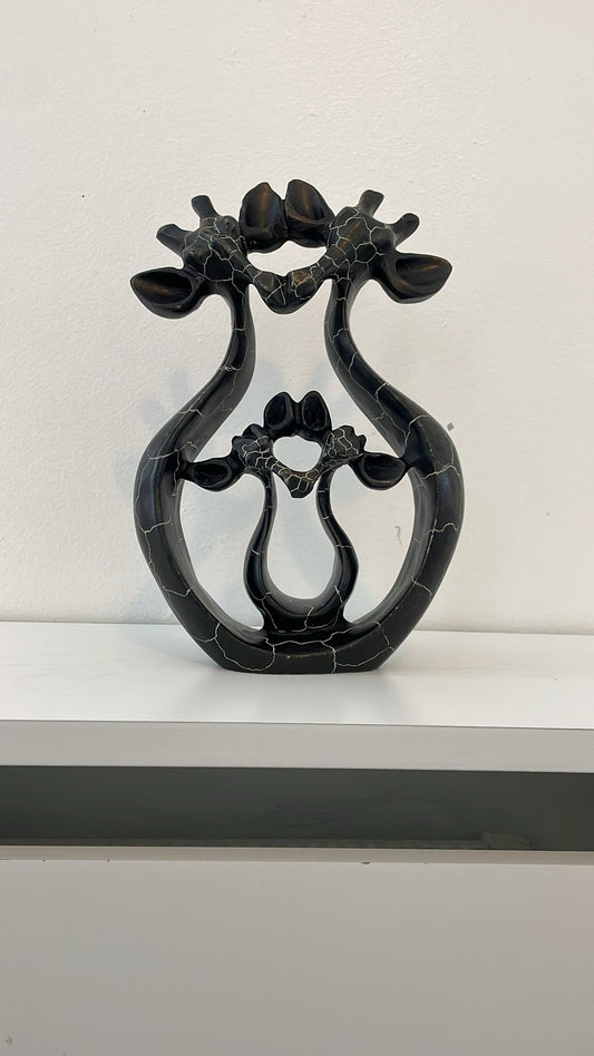 Giraffe Family Sculpture – Four Heads (Soapstone) 20cm