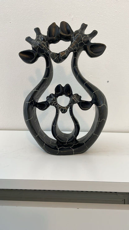 Giraffe Family Sculpture – Four Heads (Soapstone) 20cm