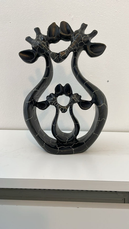 Giraffe Family Sculpture – Four Heads (Soapstone) 20cm
