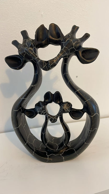 Giraffe Family Sculpture – Four Heads (Soapstone) 20cm