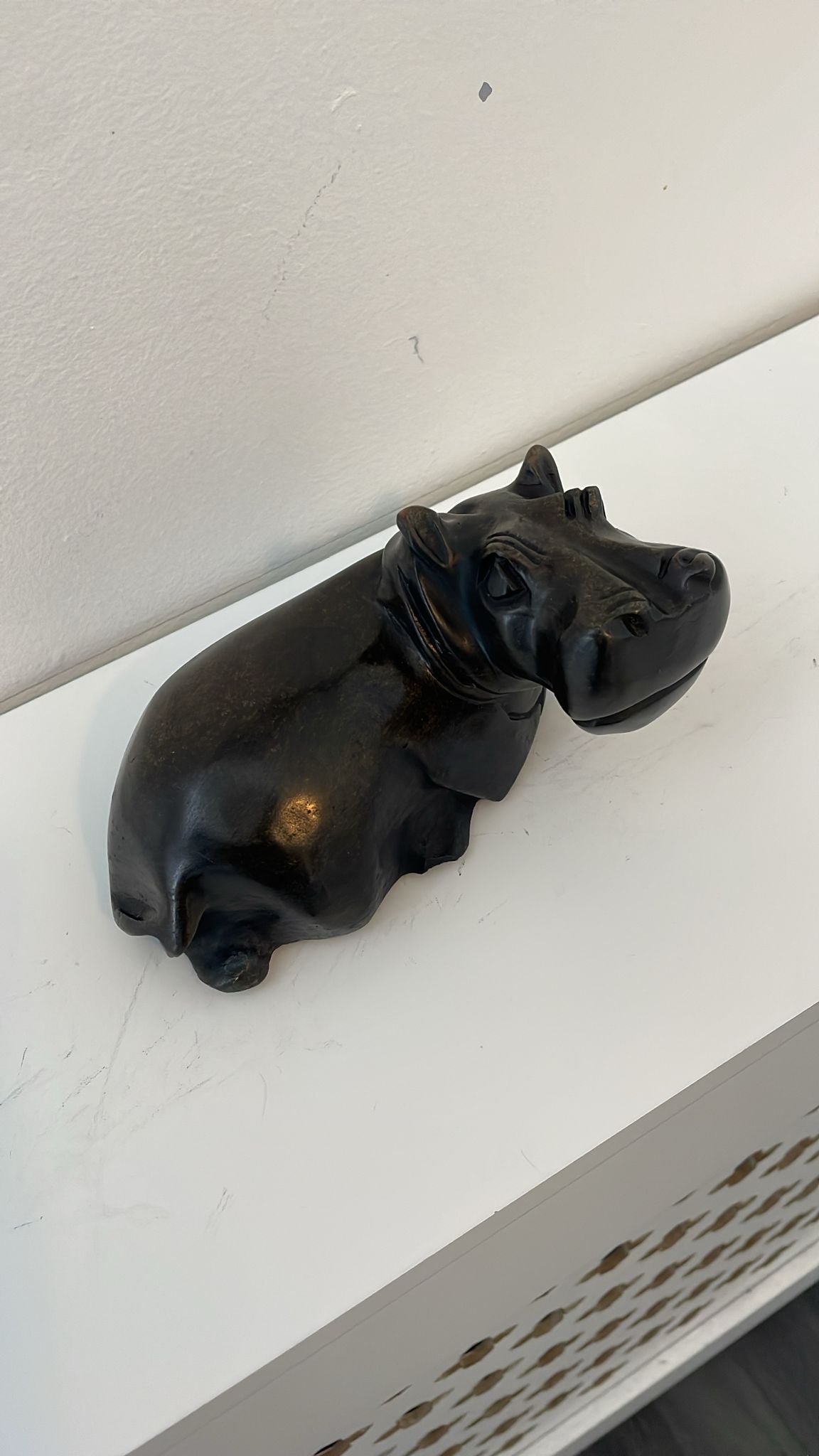 Hippo Sculpture - Mouth Closed 15cm