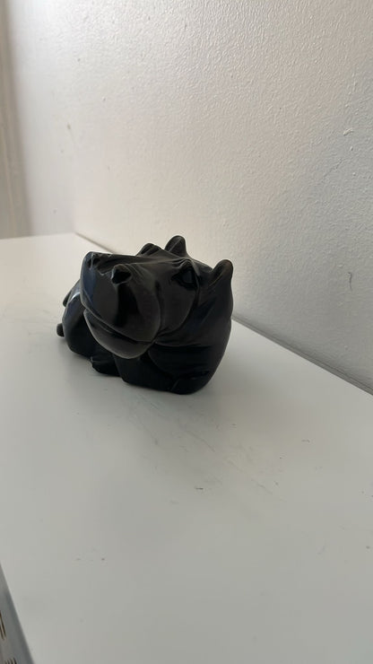Hippo Sculpture - Mouth Closed 15cm