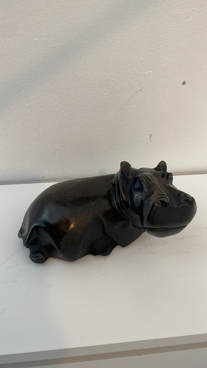 Hippo Sculpture - Mouth Closed 15cm