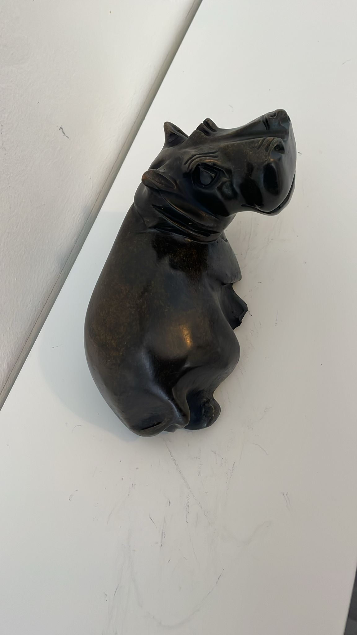Hippo Sculpture - Mouth Closed 15cm
