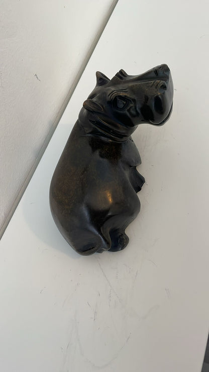 Hippo Sculpture - Mouth Closed 15cm