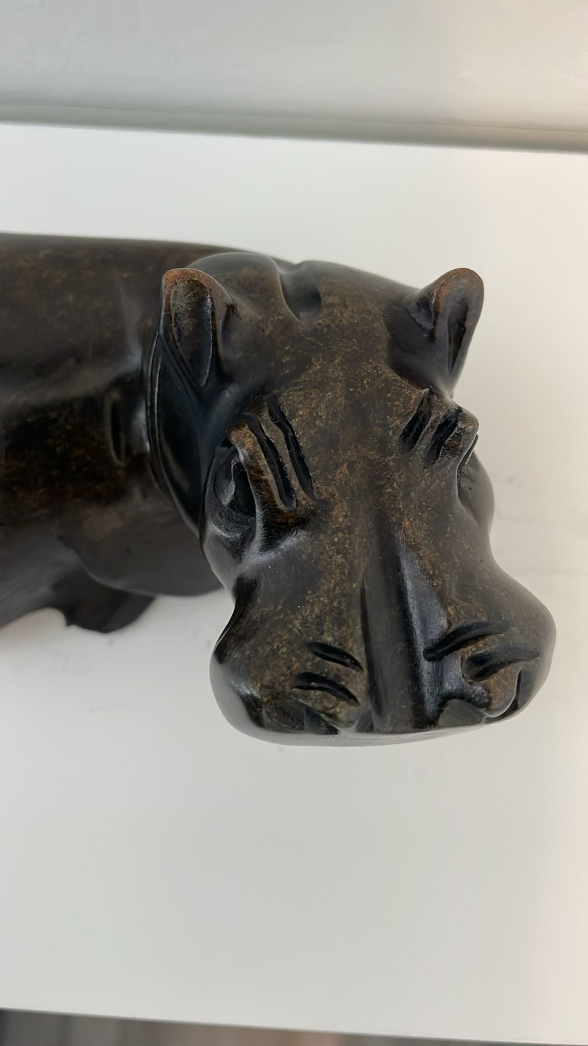 Hippo Sculpture - Mouth Closed 15cm
