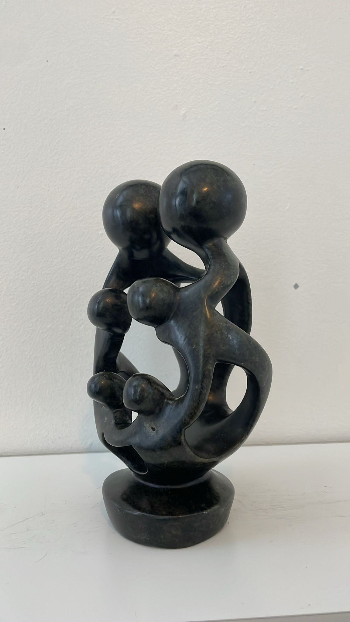 Family of Six Sculpture – Hand‑Carved Soapstone 20cm