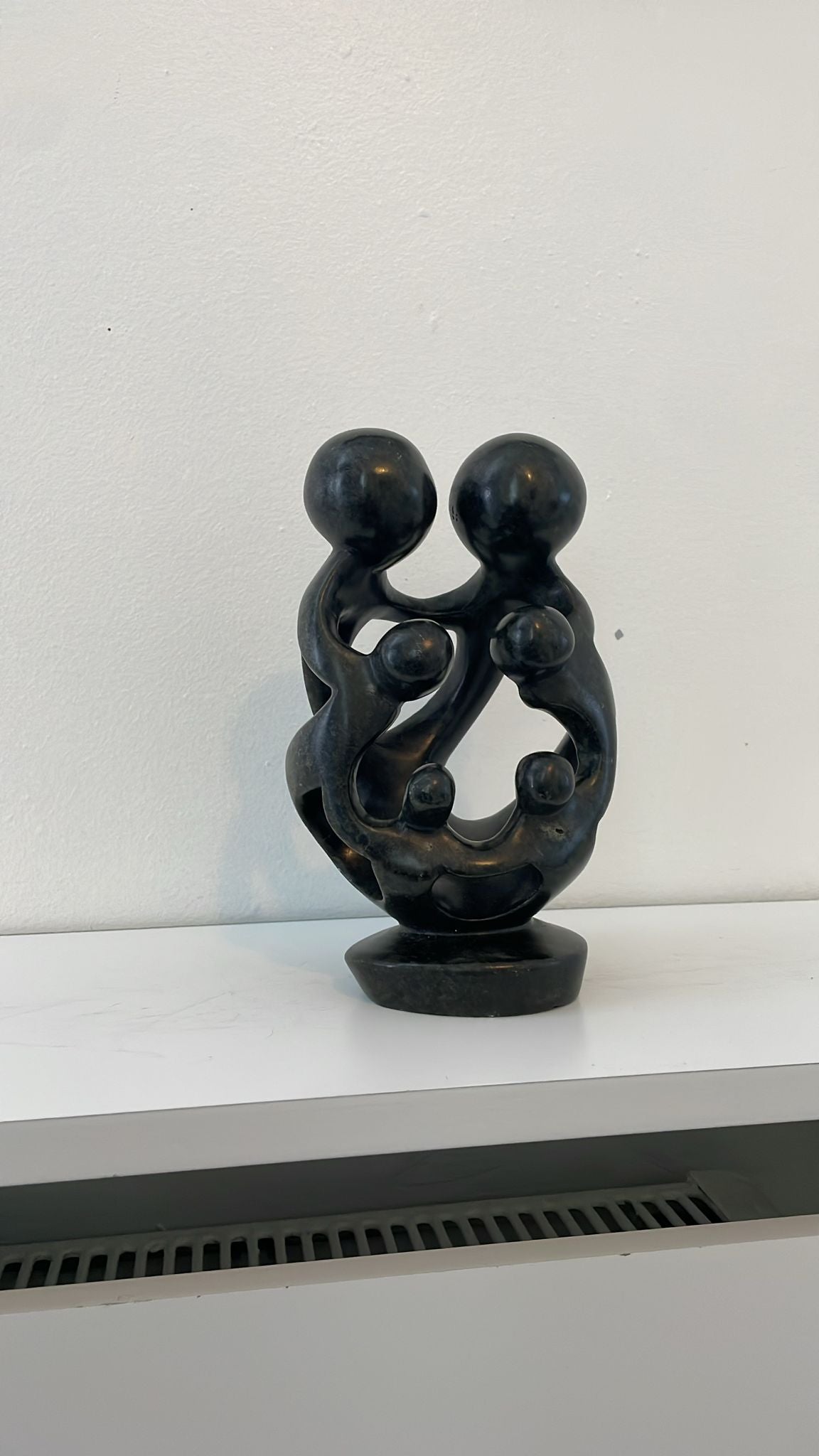 Family of Six Sculpture – Hand‑Carved Soapstone 20cm