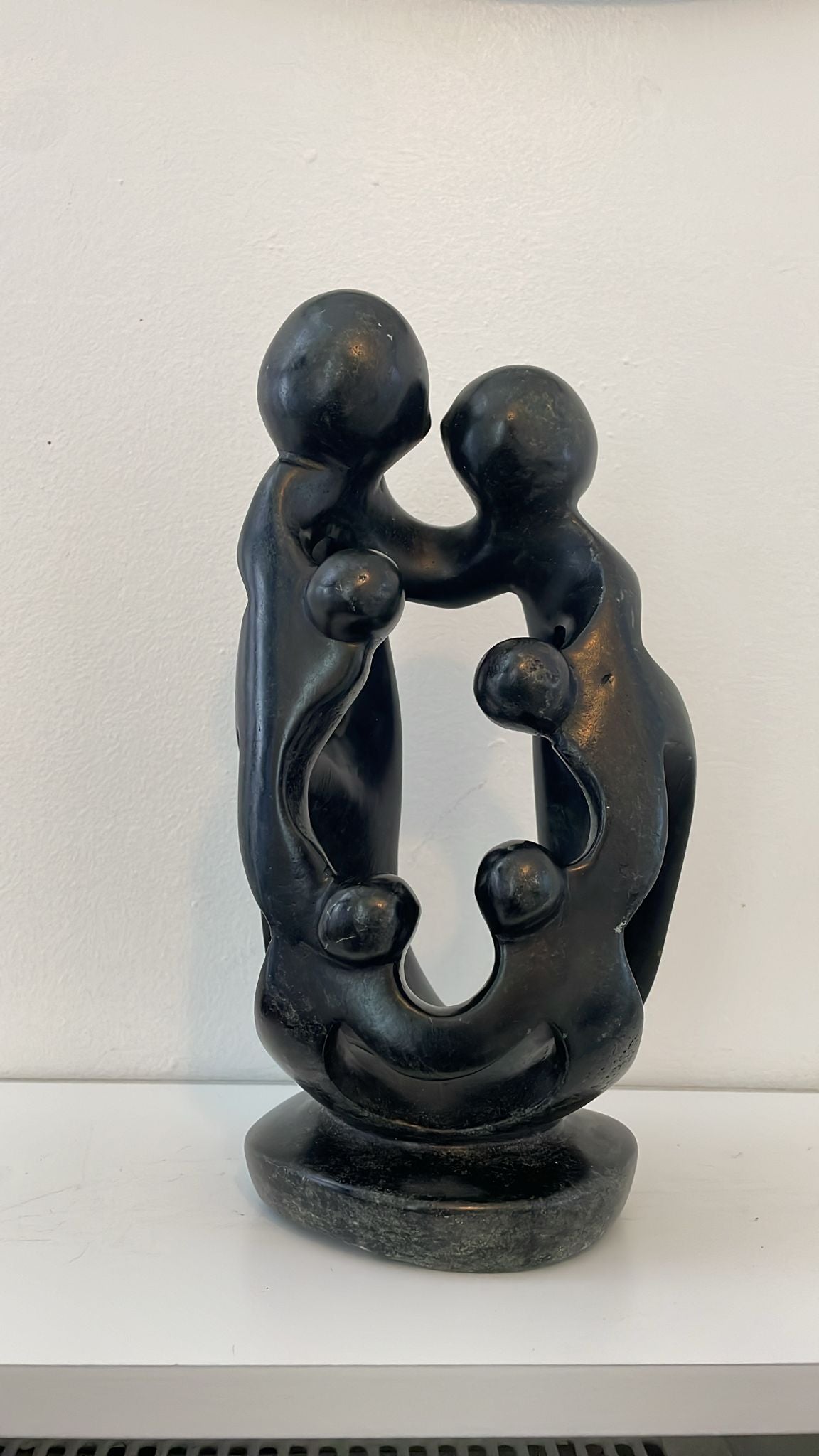 Family of Six Sculpture – Hand‑Carved Soapstone 25cm