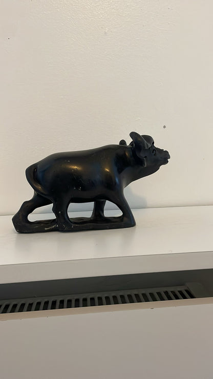 Hand‑Carved Buffalo 15cm